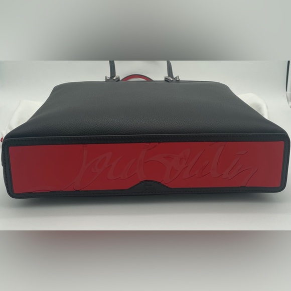 NEW CHRISTIAN LOUBOUTIN CABATA BLACK LEATHER ZIP TOTE SHOULDER BAG NWT AUTHENTIC - Picture 7 of 14